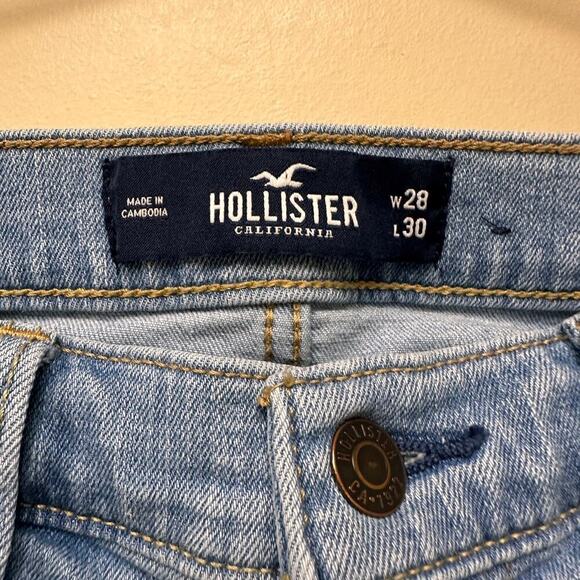 Hollister Size 28 x 30 Blue Light Wash Advanced Stretch Super Skinny Jeans - Picture 3 of 14